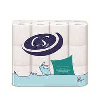 Papier toilette jetable biodégradable de marque propre OEM, papier toilette 2 plis, rouleau de papier toilette en gros