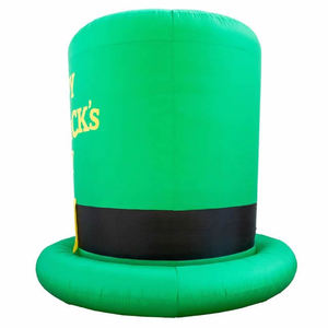Nouveau chapeau haut de forme gonflable St Patricks Day grand 6M de haut St Patty's Shamrock Leprechaun chapeau sauter cour décoration jouet d'extérieur - Product Image 3