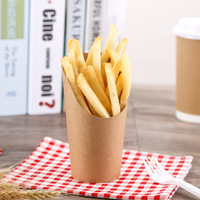 Boîte en papier à emporter personnalisée de 16 Oz pour frites, coupe ronde pliable pour frites