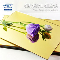Feuille de plastique miroir acrylique dorée transparente de haute qualité, durable pour la décoration, les meubles et les travaux manuels DIY
