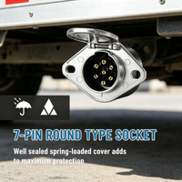 Connecteur électrique métallique rond robuste à 7 broches pour remorque, 12V 24V, pièces pour camions et semi-remorques