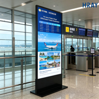 Écran publicitaire intérieur HRAY 55 pouces à volume de couleur élevé, large plage de température de stockage sécurisée pour signalétique commerciale intérieure OEM/ODM