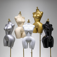 Mannequin féminin brésilien BBL courbé, buste de présentation pour robe de mariée, brillant, grande taille, forte poitrine, fesses généreuses, sans tête