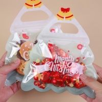 Sacs scellés trois côtés durables en forme de sapin pour Noël, pochettes en plastique pour bonbons, biscuits et petits cadeaux