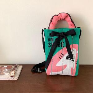 Cute Cat Knitted Portable Mobile Phone Bag Wool Knitted Bag Mini Girl <strong>Cross</strong> Body Bag - Product Image 5