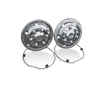 Garnitures de roues avant et arrière en acier inoxydable poli de 17,5 pouces pour camions et bus - Product Image 3