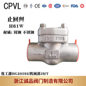 Válvula de Retención Manual de Acero Forjado H61W A105 F304 F316L Resistente a la Corrosión, Soldada, Unidireccional, Anti-Retorno para Aceite, Agua y Gas - Product Image 3