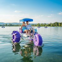 QIQU Vélo aquatique flottant résistant à l'eau salée avec roues en PE Chevron Phillips, en aluminium antirouille, pour la vente en gros aux États-Unis