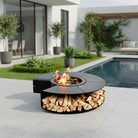 Table de chauffage multifonctionnelle en bois pour extérieur, idéale pour la terrasse et le barbecue