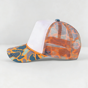 หมวกเบสบอลปักโลโก้ตามสั่ง ผ้าฝ้าย 100% หมวกแก๊ปตาข่าย 5 ชิ้น แบบ Snap Back ลายพรางสำหรับกิจกรรมกลางแจ้ง - Product Image 4