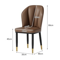 Chaise de salle à manger style crème, moderne et simple, avec dossier rembourré doux, tabouret de loisirs pour la maison, la salle à manger ou l'hôtel
