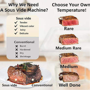 Circulateur de cuisson <span class=keywords><strong>sous</strong></span> <span class=keywords><strong>vide</strong></span> 1200W avec contrôle par minuterie, incluant un livre de recettes détaillées pour la cuisine professionnelle - Product Image 4