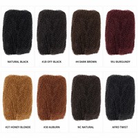 Extensions de tresses brésiliennes afro crépues en cheveux humains en vrac pour crochet et torsades, couleur personnalisable, douces et épaisses