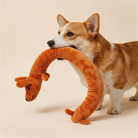 Jouet pour animaux de compagnie en forme d'animal long, jouet à mâcher pour chiot pour le nettoyage des dents, jouet interactif pour tirer la corde, jouet en peluche couineur pour chien