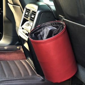 Cubo de basura sin contacto para coche, cubo de basura plegable de cuero a prueba de fugas, impermeable, colgador de bolsillo - Product Image 4