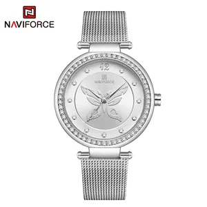 NAVI FORCE 5018 elegant hergestellt in China Damen Stunde Designer Edelstahl Band wasserdichte Uhr Simple Leisure Uhren set