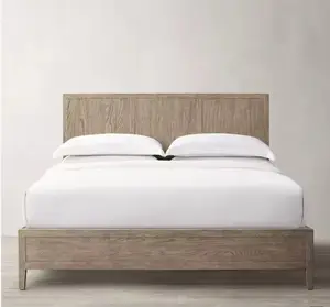 イタリアの高級ベッドチーク木製ベッドクイーンキングサイズベッドフレームモダンウッドヴィラホームホテル寝室家具セット