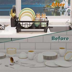 Sản xuất giá để bát đĩa nhà bếp <span class=keywords><strong>OEM</strong></span> ODM, giá để bát đĩa thoát nước cho mặt bếp bằng thép không gỉ, giá để đồ nhà bếp - Product Image 5