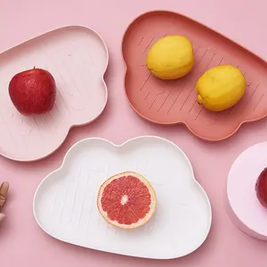 Kreatif Mangkuk Buah dan Kue Stand Awan Bentuk Anti-Slip Plastik Wadah Makanan Piring Buah
