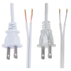 cUL Plastic clear or white SPT-1 18 2 electrical wire Lamp Cord Set extension Power cable