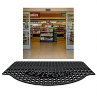 Schwarze Rutschfeste Wasserdichte Wabenmuster-Gummitürmatte mit Abflusslöchern für Außenbereich Eingang Bar Gewerbeflächen