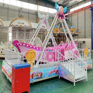 Barco pirata móvil para niños Paseo de atracciones Interior/Exterior Metal y fibra de vidrio Paseo montado en remolque - Product Image 4