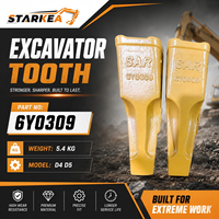 Dents de ripper en acier allié 6Y0309 6Y-0308 48-52HRC pour niveleuse D4/D5, compatibles avec les modèles 9J8910 et 7J7500