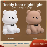 Lampe d'ambiance LED moderne en forme d'ours en peluche, en silicone souple, pour enfants, cadeau de chevet, veilleuse sûre pour nouveau-nés et bébés