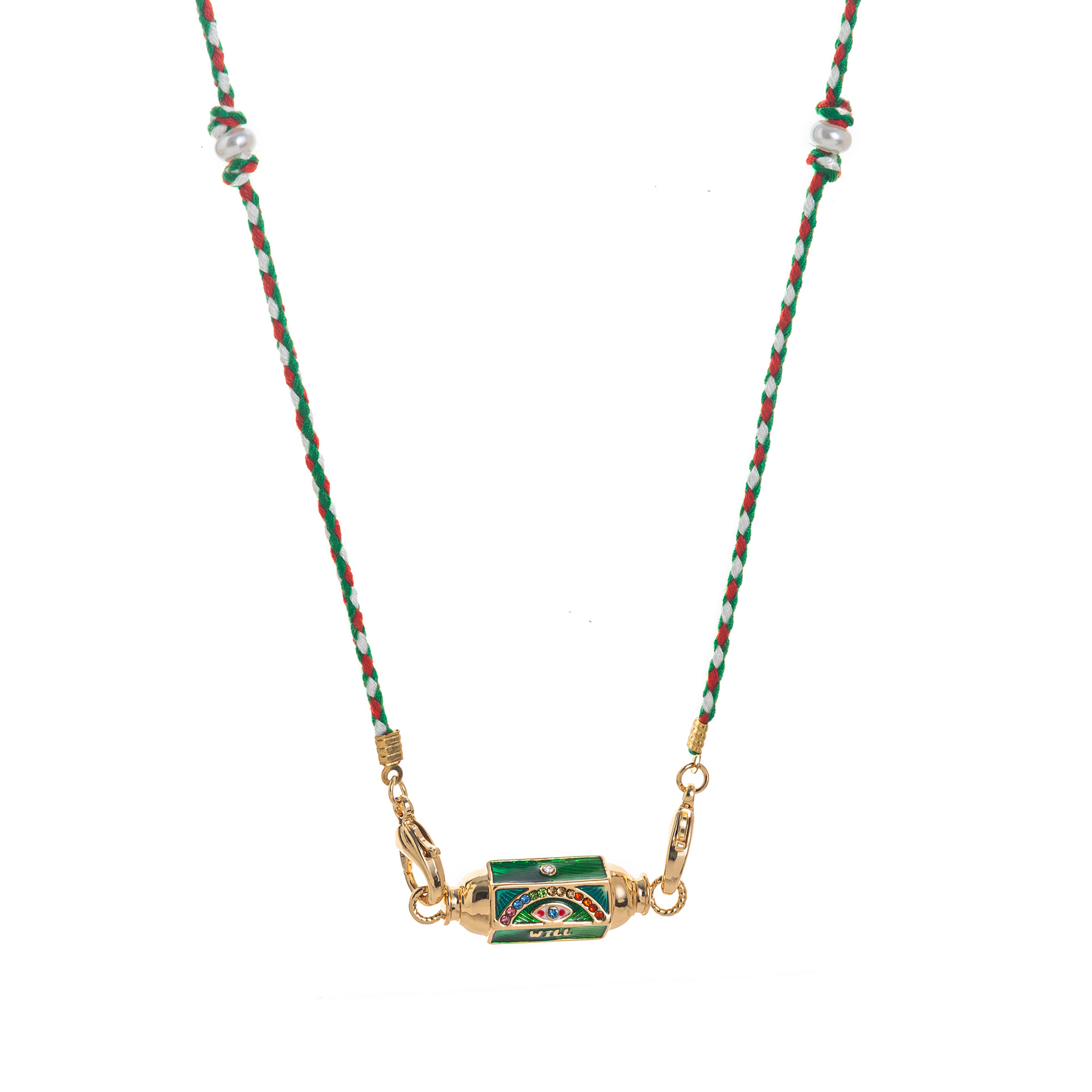 Green eye necklace