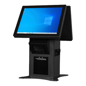 Terminal POS de doble pantalla táctil de 15,6 pulgadas OEM, quiosco de autoservicio para información de cajero, opera caja registradora de retrato POS - Product Image 3