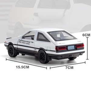 รถโมเดลโลหะไดแคสต์ ฟูจิวาระ AE86 ยี่ห้อเทียนเซิง ขนาด 1:32 พร้อมเสียง ไฟ และประตูที่เปิดได้ - Product Image 4