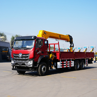 Grue de camion Foton 10 tonnes 6x4 à bras droit certifiée CE avec stabilisateurs hydrauliques de haute qualité