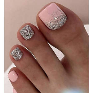 Kit de Uñas Postizas Varbaknte con Diversos Diseños, Adhesivo UV, 30 Piezas para Pedicura - Product Image 4