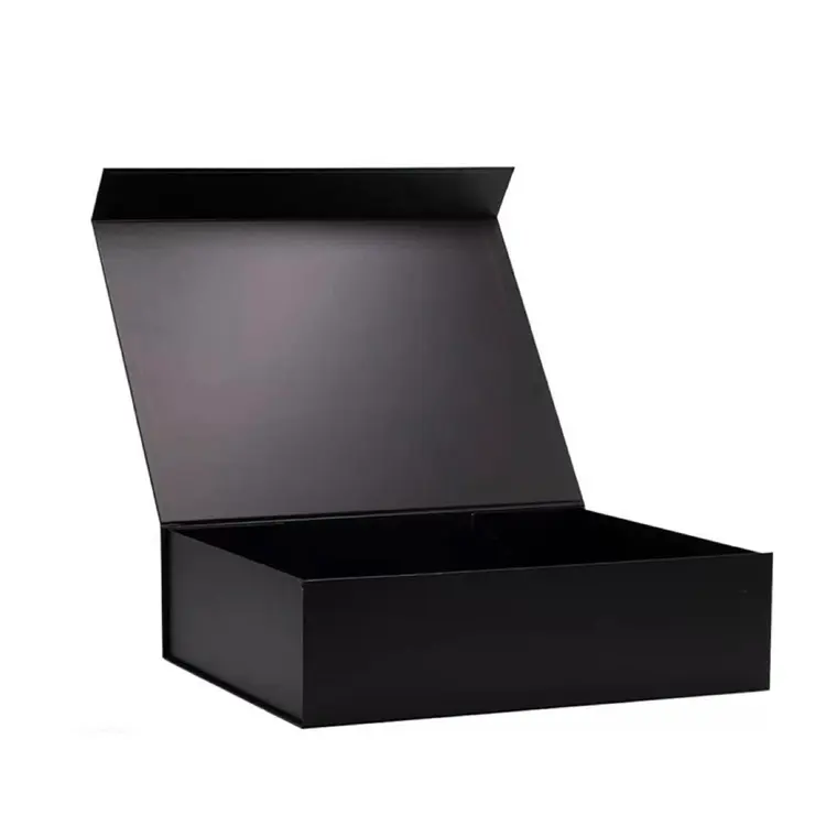 Fabricant Prix de gros Emballage Noir Boîte Cadeau Filp Magnétique Fermer Impression Logo Épais Magnétique Boîte Matte pour Cadeaux