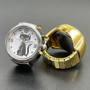 Open Rings for Women Real Watch Ring to <strong>Tell</strong> <strong>Time</strong> Vintage Watch <strong>Clock</strong> Round Chunky Ring Silver Adjustable - Product Image 2