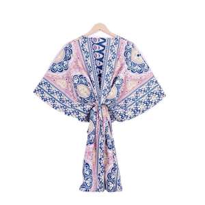 Kaftan 100% coton pur pour femmes, imprimé indien, style ample, vêtements d'été et décontractés, couvre-vêtements pour robes féminines - Product Image 4