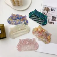 Peigne à cheveux en acétate coloré, design coréen de dessin animé, vente en gros, avec logo personnalisé portable pour usage domestique