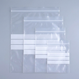 Robuste 0,5mm LDPE Transparente Plastik-Reißverschlusstasche mit Weißen Beschriftungsfeldern und Wiederverschließbarem Verschluss für Lebensmittelaufbewahrung - Product Image 4