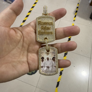 Kalung Rantai Hip Hop UWIN Full Iced Out Custom Foto 5A CZ dengan Tag Gambar Nama/Tulisan, Dropshipping - Product Image 2