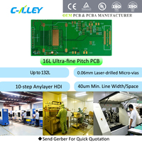 Carte de circuit imprimé (PCB) vierge FR-4 de 16L à pas ultra-fin de 2,5 mm, Shengyi S1000-2M 60/60um, pour fabricants de circuits imprimés