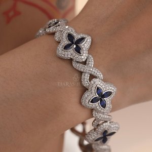 Bracelet élégant pour femme en argent sterling 925 avec chaîne à maillons en diamant, style hip-hop, réglable - TIARAS JEWELS - Product Image 6