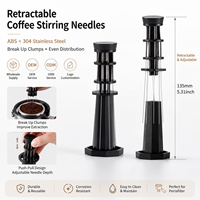 BANLEE Outil de distribution de café en plastique à 8 aiguilles, agitateur WDT pour expresso avec aiguilles en acier inoxydable pour barista