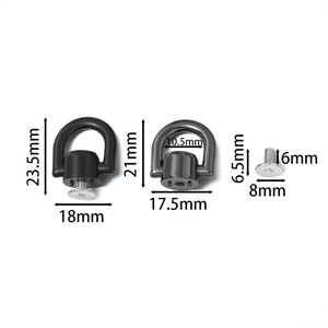 Anneau de traction en alliage de 18 mm à visser pour sac, anneau latéral pour sangle de sac, accessoire de bagage, boucle de traction DIY - Product Image 2