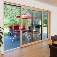 Modern Aluminum Clad Timber Lift and Slide Door with Double Tempered Glass for Villa and Balcony