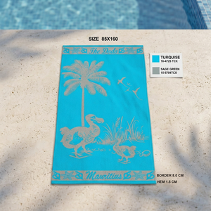 Cuadro Decorativo de Pared con Diseño de Palmera Costera, Estilo Art Deco, en Lienzo Rectangular, 85x160cm, Color Turquesa Mauricio, The Dodo - Product Image 4