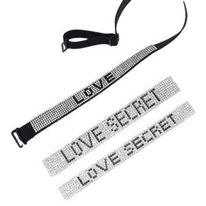 Stile personalizzabile caldo-vendita strass in maglia di gomma strisce intimo spalline accessori decorativi - Product Image 5