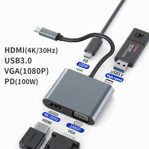 Loại C để <span class=keywords><strong>HDMI</strong></span> <span class=keywords><strong>VGA</strong></span> PD USB 3.0 Adapter Hub Docking Station cho Mac Máy tính xách tay - Product Image 2