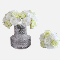 Bouquet de roses en soie fait main, fleurs artificielles, décoration de mariage, décoration de table de mariage, décoration de fête nuptiale, décoration de festival