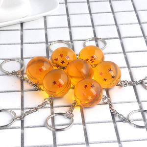<span class=keywords><strong>Porte</strong></span>-clés élégant en alliage de zinc et résine, léger, avec pendentif à sept perles, collection de fans de dessins animés 1-7 étoiles, 27 mm, mousqueton en métal, populaire - Product Image 2