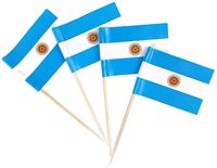 Drapeau porte-drapeau en bambou personnalisé pour cocktail, en polyester, avec drapeau argentin, pour décoration de bar et de fête, idéal pour la restauration saine